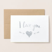 Funny Crocodile Valentijnsdag Real Folie Cards Folie Kaarten (Voorkant met envelop)