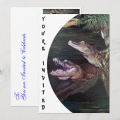 Funny Crocodiles Uitnodigingen (Voorkant / Achterkant)