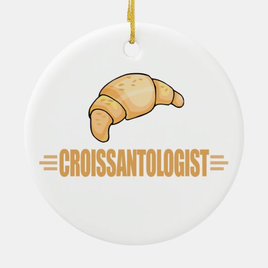 Funny Croissant Keramisch Ornament (Achterkant)