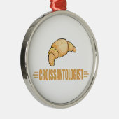 Funny Croissant Metalen Ornament (Rechts)