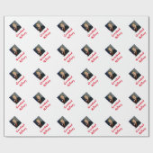 Funny Crooked Hillary Wrapping Paper Cadeaupapier (Vlak)
