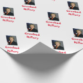 Funny Crooked Hillary Wrapping Paper Cadeaupapier (Hoek)