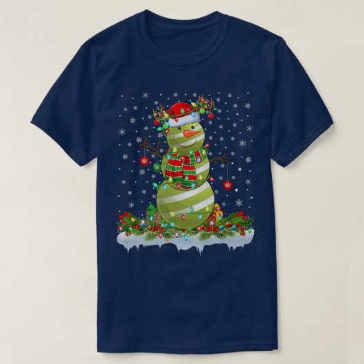 Funny Croquet Ball Snowman Xmas Licht Croquet Chr. T-shirt (Design voorkant)