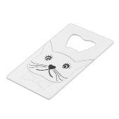 Funny cross-ayed Male Cat, Cool Creditkaart Flessenopener (Achterkant Gekanteld)
