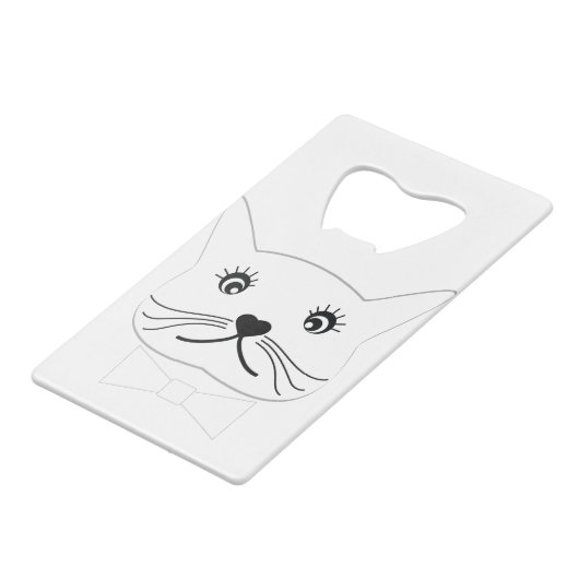 Funny cross-ayed Male Cat, Cool Creditkaart Flessenopener (Achterkant Gekanteld)