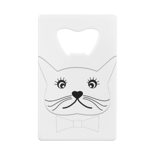 Funny cross-ayed Male Cat, Cool Creditkaart Flessenopener (Achterkant)