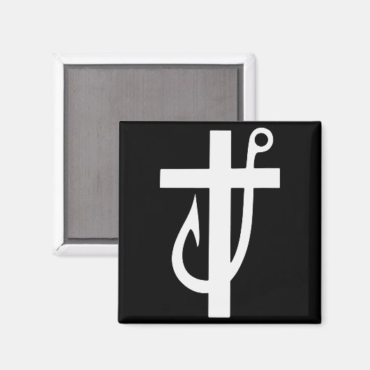 Funny Cross Christian - Jesus Made Me A Fisherman Magneet (Voorkant / Achterkant)
