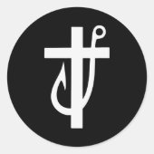 Funny Cross Christian - Jesus Made Me A Fisherman  Ronde Sticker (Voorkant)