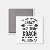 Funny Cross Country Coach Crazy Magneet (Voorkant / Achterkant)