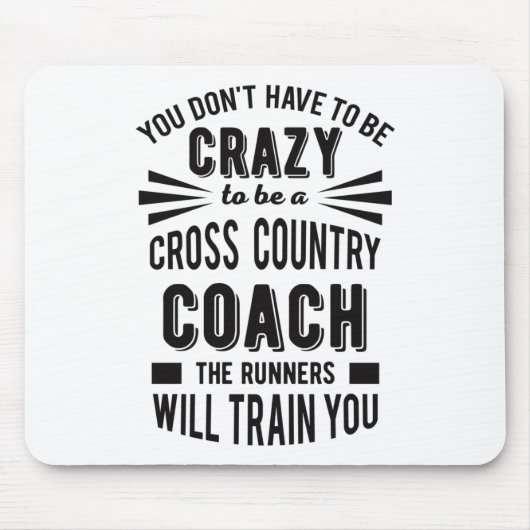 Funny Cross Country Coach Crazy Muismat (Voorkant)