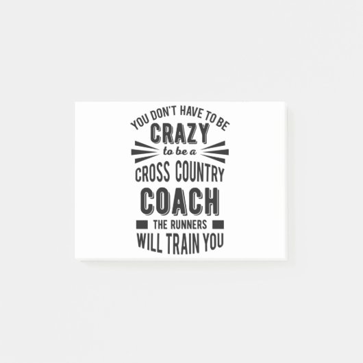 Funny Cross Country Coach Crazy Post-it® Notes (Voorkant)