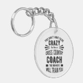 Funny Cross Country Coach Crazy Sleutelhanger (Voorkant Links)