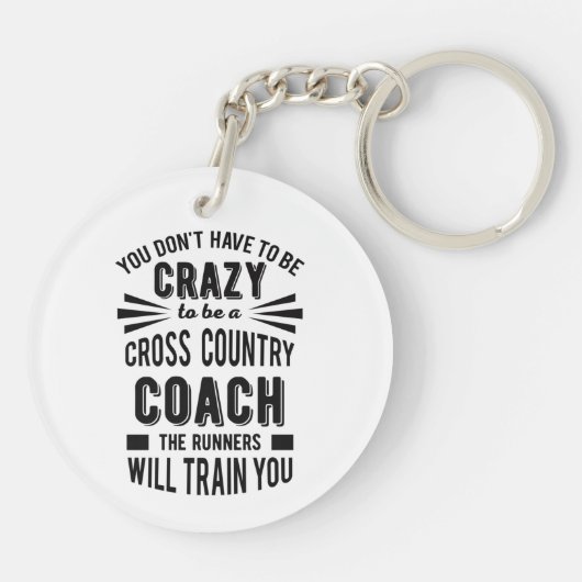 Funny Cross Country Coach Crazy Sleutelhanger (Achterkant)