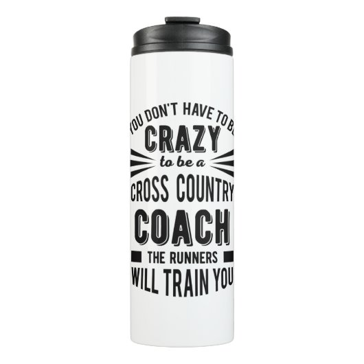 Funny Cross Country Coach Crazy Thermosbeker (Voorkant)