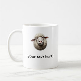 Funny Cross-Eyed Sheep Mug with Custom Text – Cute Koffiemok