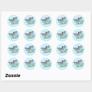 Funny Cross Runcountry © houdt me van straat. Ronde Sticker