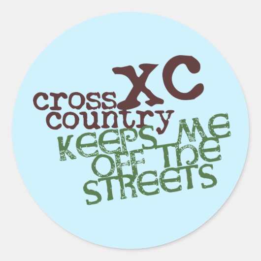 Funny Cross Runcountry © houdt me van straat. Ronde Sticker (Voorkant)