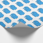 Funny cross-stitch blauwe olifant cadeaupapier (Hoek)