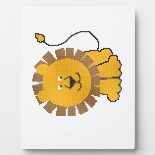 Funny cross-stitch cartoon Lion Fotoplaat (Voorkant)
