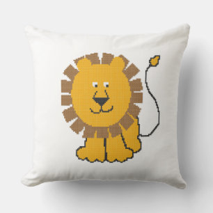 Funny cross-stitch cartoon Lion Kussen