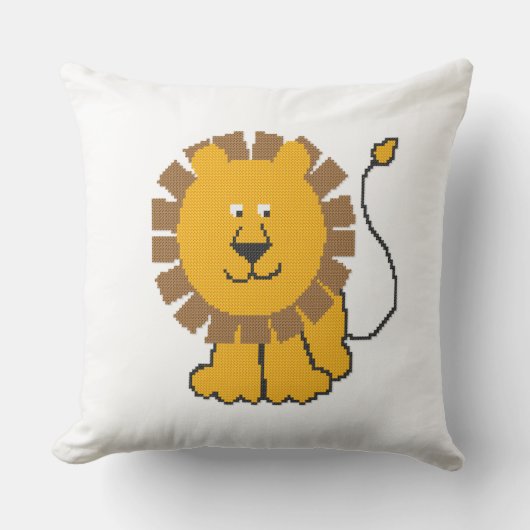 Funny cross-stitch cartoon Lion Kussen (Voorkant)