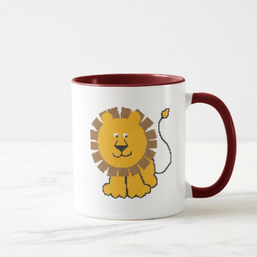 Funny cross-stitch cartoon Lion Mok (Rechts)