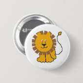 Funny cross-stitch cartoon Lion Ronde Button 5,7 Cm (Voorkant /achterkant)
