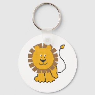Funny cross-stitch cartoon Lion Sleutelhanger