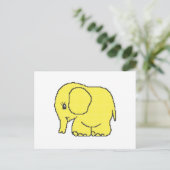 Funny cross-stitch gele olifant briefkaart (Staand voorkant)
