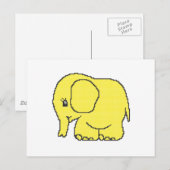 Funny cross-stitch gele olifant briefkaart (Voorkant / Achterkant)