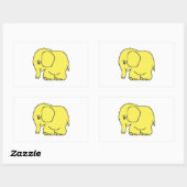 Funny cross-stitch gele olifant rechthoekige sticker (Vel)