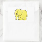 Funny cross-stitch gele olifant rechthoekige sticker (Tas)