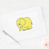 Funny cross-stitch gele olifant rechthoekige sticker (Envelop)