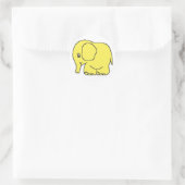 Funny cross-stitch gele olifant ronde sticker (Tas)