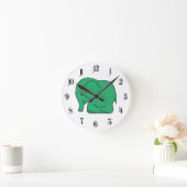Funny cross-stitch groene olifant ronde klok (Huis)
