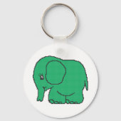 Funny cross-stitch groene olifant sleutelhanger (Voorkant)