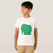 Funny cross-stitch groene olifant t-shirt (Voorkant volledig)