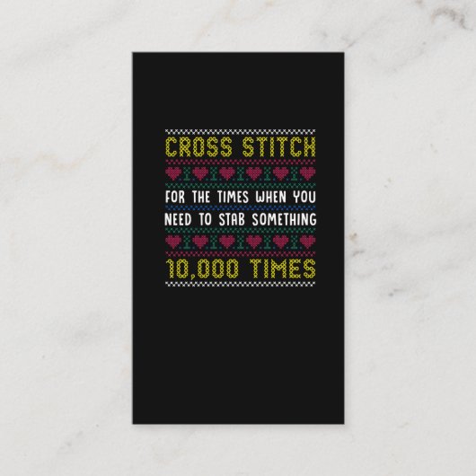 Funny Cross Stitch Humor Craeth Needlepoint mama Visitekaartje (Voorkant)