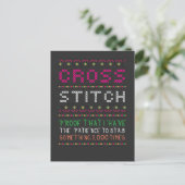Funny Cross Stitch Needlepoint Sewing Needle Art Briefkaart (Staand voorkant)