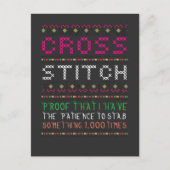 Funny Cross Stitch Needlepoint Sewing Needle Art Briefkaart (Voorkant)