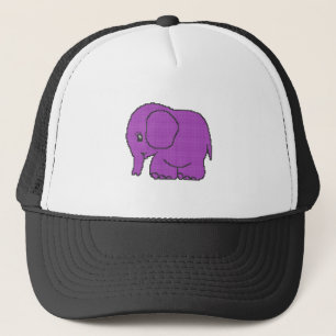Funny cross-stitch paarse olifant trucker pet