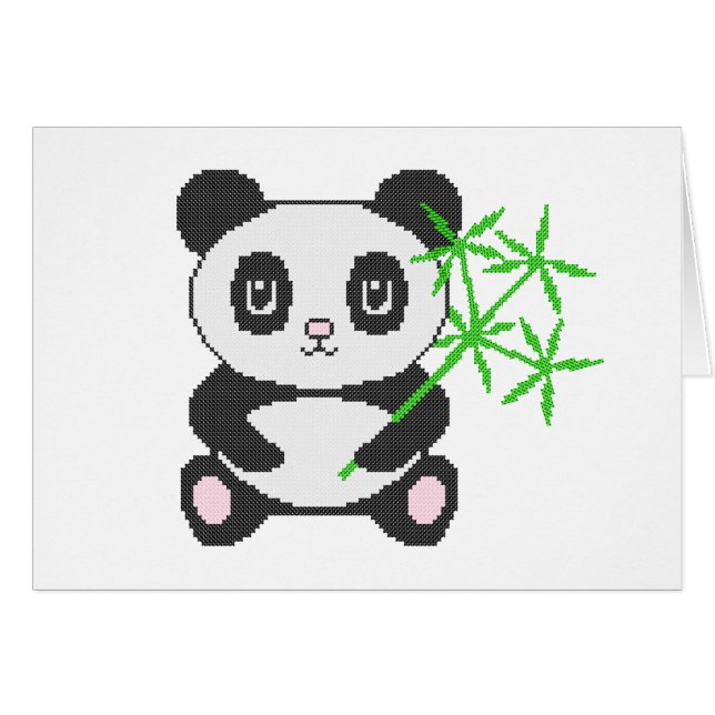 Funny cross-stitch panda (Voorkant Horizontaal)