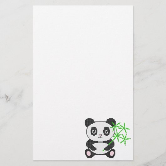 Funny cross-stitch panda briefpapier (Voorkant)