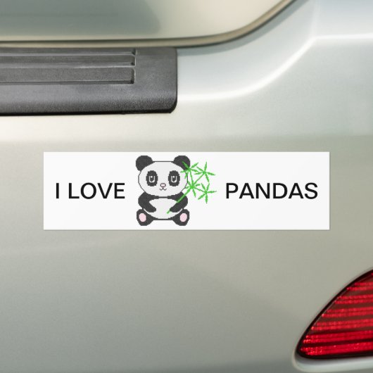 Funny cross-stitch panda bumpersticker (Op auto)