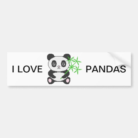 Funny cross-stitch panda bumpersticker (Voorkant)