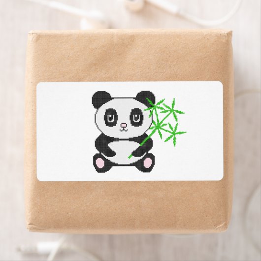 Funny cross-stitch panda etiket (Insitu)