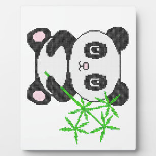 Funny cross-stitch panda fotoplaat