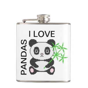 Funny cross-stitch panda heupfles