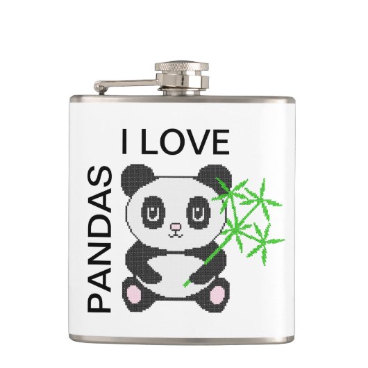 Funny cross-stitch panda heupfles (Voorkant)