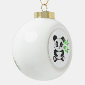 Funny cross-stitch panda keramische bal ornament (Links)